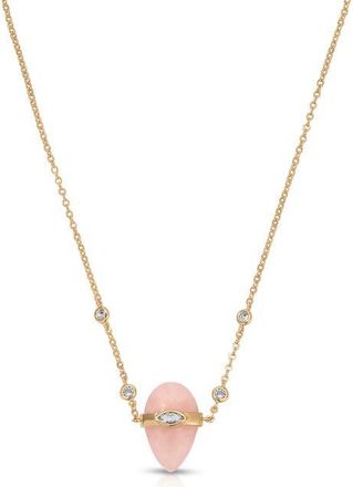 Ettika Semi Solstice Stone & Crystal Pendant Necklace in Rose Quartz at Nordstrom