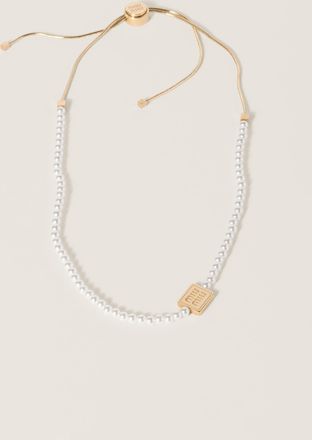 Miu Miu Pearl and metal choker