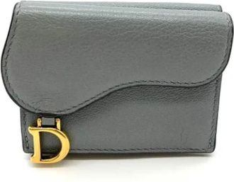 Dior Pre-owned Wallets, female, Gray, Size: ONE SIZE Pre-owned Leather wallets