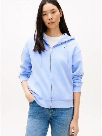 Tommy Hilfiger Womens Relaxed Fit Zip Hoodie - Blue - XXL