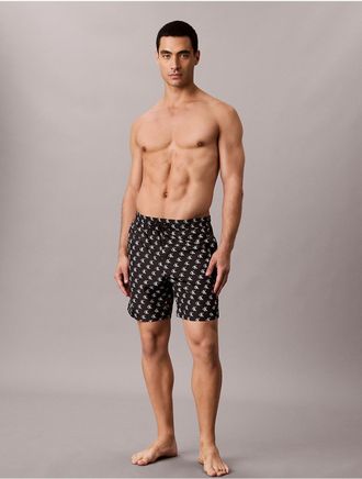 Calvin Klein Mens Icon Logo Drawstring 7 Swim Shorts - Black - 2XL