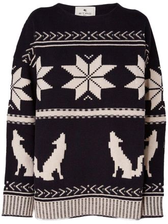 Etro fair-isle sweater - Black