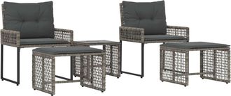 vidaXL Juego De Muebles De Exterior 5 Uds. Gris Vidaxl