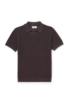 Mr P. Open-Knit Organic Cotton Polo Shirt