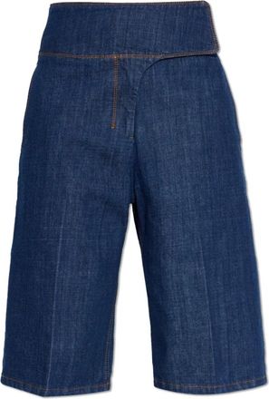 Ami Wrapped Bermuda Shorts met Riem - Dames - Denim shorts - Blauw - W27 - Katoen - Korte Broeken