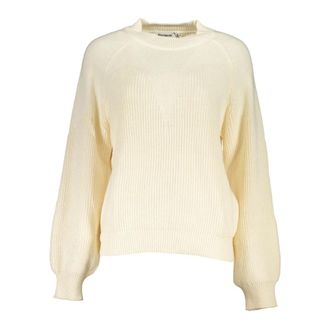 Desigual Sena Chunky Gebreide Trui - Dames - Ronde hals truien - Wit - XL - Wol - Truien & Vesten