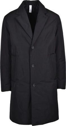 Hev&ograve; Cassano Single-Breasted Coat - Heren - Mantel - Zwart - L - Katoen - Jassen