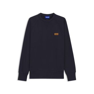 HUGO BOSS Cotton-terry sweatshirt with logo badge