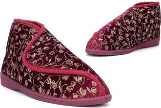 Generic Womens Washable Slippers Size 8 Touch Fastening Slipper Size 7 Ladies Bootie Slippers Ladies Rubber Sole Slipper Rubber Sole Washable Touch Fastening 