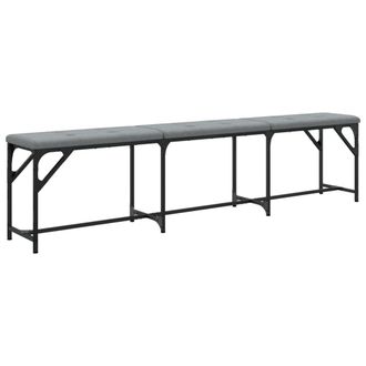 vidaXL Vidaxl - Banco De Comedor Acero Y Tela Gris Claro 186x32x45 Cm