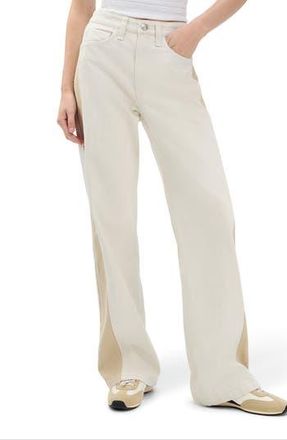 Rag & Bone Logan Color Splice Wide Leg Jeans in Twostone at Nordstrom Rack, Size 34