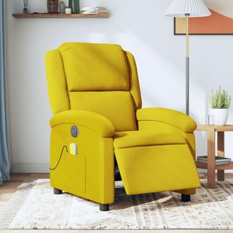 vidaXL Vidaxl - Sill&oacute;n Reclinable De Masaje El&eacute;ctrico Terciopelo Amarillo