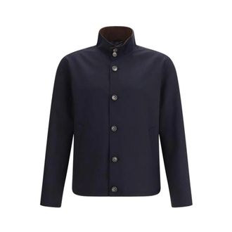 Herno Elastane Blend Getailleerde Jas - Heren - Zomerjassen - Blauw - L - Leer - Jassen
