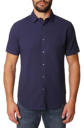 Robert Graham Gilford Short Sleeve Woven Shirt in Navy at Nordstrom Rack, Size X-Large