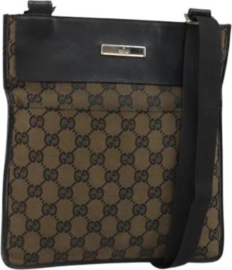Gucci Pre-owned Vintage Canvas Cross Body Bag - Dames - Vintage Schoudertas - Bruin - ONE Size - Vintage