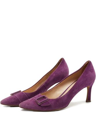 Tod's 75mm suede buckled pumps - Purple