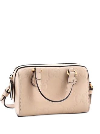 Gucci Convertible Top Handle Bag Jumbo GG Embossed Leather Mini satchel - Neutrals