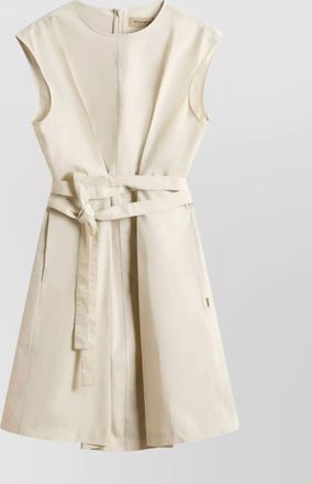 Woolrich sleeveless crew neck belted dress with pockets