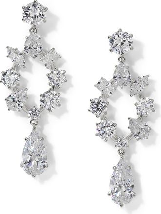 Nadri Beatrix Open Chandelier Earrings in Rhodium at Nordstrom