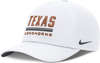 Nike Texas Sideline Practice Rise Nike Mens Dri-FIT College Adjustable Hat in White | NC0610ATXE-RKB