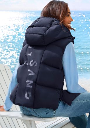 Elbsand Steppweste ELBSAND, Damen, Gr. XL/42, blau (navy), Obermaterial: 100% Polyester. Futter: 100% Polyester. F&uuml;llung: 100% Polyester, Westen Steppweste, m