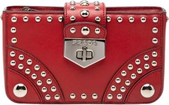 Prada Pre-owned Elektra Clutch - Dames - Vintage Clutch - Rood - ONE Size - Leer - Vintage