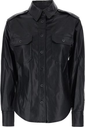 Isabel Marant Noee Faux Leather Shirt - Dames - Overhemden - Zwart - M - Leer - Overhemden