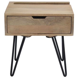 Miliboo Mesita De Noche En Mango Y Metal Negro Vibes