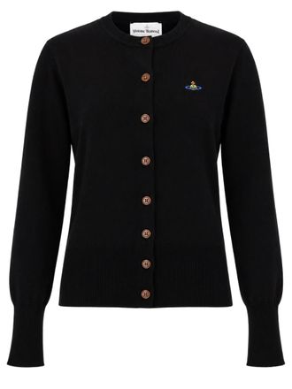 Vivienne Westwood Cardigan Sweater With Round Neckline And Embroidered Logo