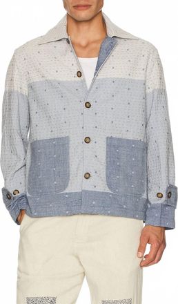 Harago Jamdani Quilted Jacket In Blue