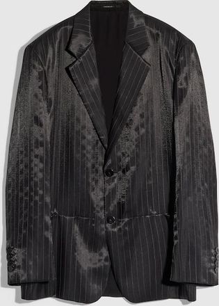 Gucci Pinstripe Wool Silk Jacket, Black