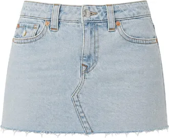 True Religion Sadie effen denim minirok voor dames (Glanzend/Vervaagd)
