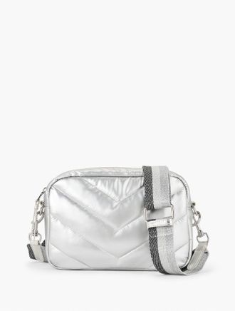 Talbots Metallic Quilted Crossbody - Silver - 001 Talbots