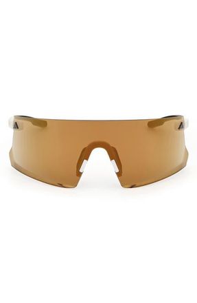 adidas 120mm Shield Sports Sunglasses in White /Brown Mirror at Nordstrom