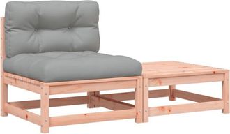 vidaXL Sof&aacute; De Jard&iacute;n Sin Reposabrazos Con Cojines Y Reposapi&eacute;s Vidaxl