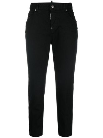 Dsquared2 Jeans crop a vita media - Nero