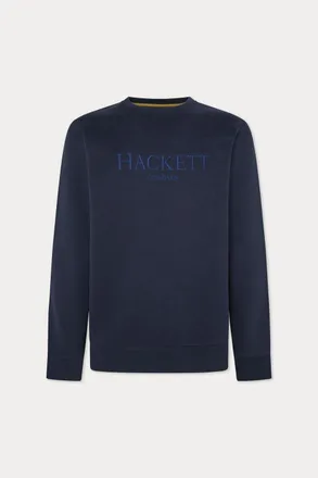 Hackett Mens Heritage Logo Crew Sweat Navy Cotton - Size Small