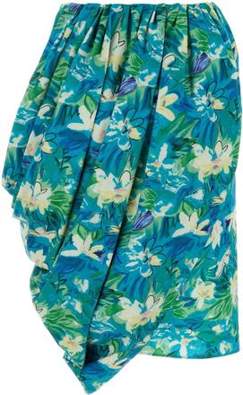 Chlo&eacute; Floral Poplin Skirt - Blue