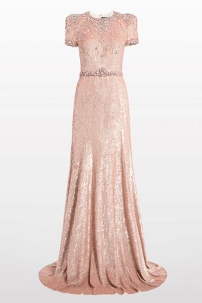 Jenny Packham Lombard Embellished Dress in Sugar at Nordstrom, Size 14 Uk