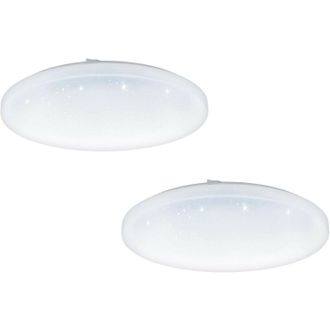 Loops 2 PACK Wall Flush Ceiling Light White Shade White Plastic Crystal Effect LED