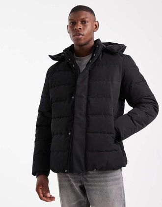Only & Sons Piumino impermeabile nero con cappuccio