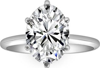 Pompeii3 Certified 1-5Ct Oval Diamond Solitaire Engagement Ring Gold / Platinum Lab Grown