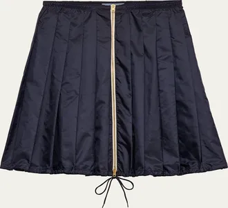 Prada Pleated Re-Nylon Drawstring Skirt