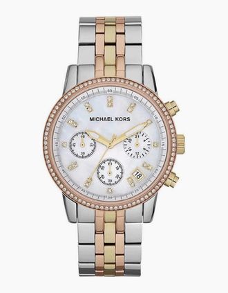 Michael Kors Womens Michael Kors MK5650 Ritz Chronograph Ladies Watch - White/Silver