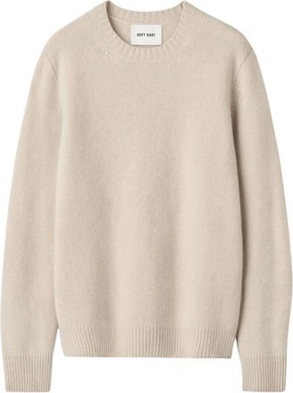 Soft Goat Jersey de cuello redondo de corte relajado - Knitwear - Hombre - Beige - L