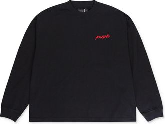 Purple OVERSIZED LS TEE BLACK T-SHIRT