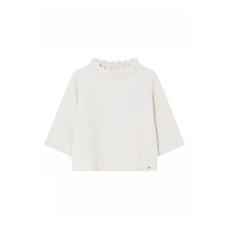 Gustav Round-neck Knitwear, female, White, Size: M Ribbed Knit Sweater Off White