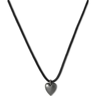 Jennifer Fisher Puffy Heart Cord Choker Necklace in Hematite at Nordstrom