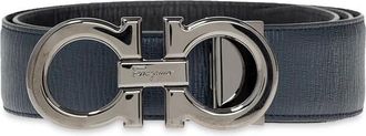 Ferragamo Gancini Riem - Heren - Riemen - Blauw - 110 CM - Leer - Accessoires
