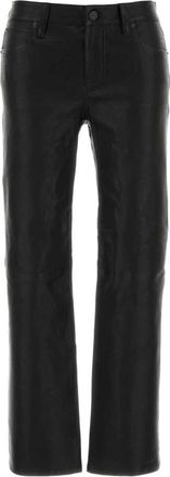 Frame Denim The Leather Cigarette - Dames - Leren Broeken - Zwart - W25 - Leer - Broeken
